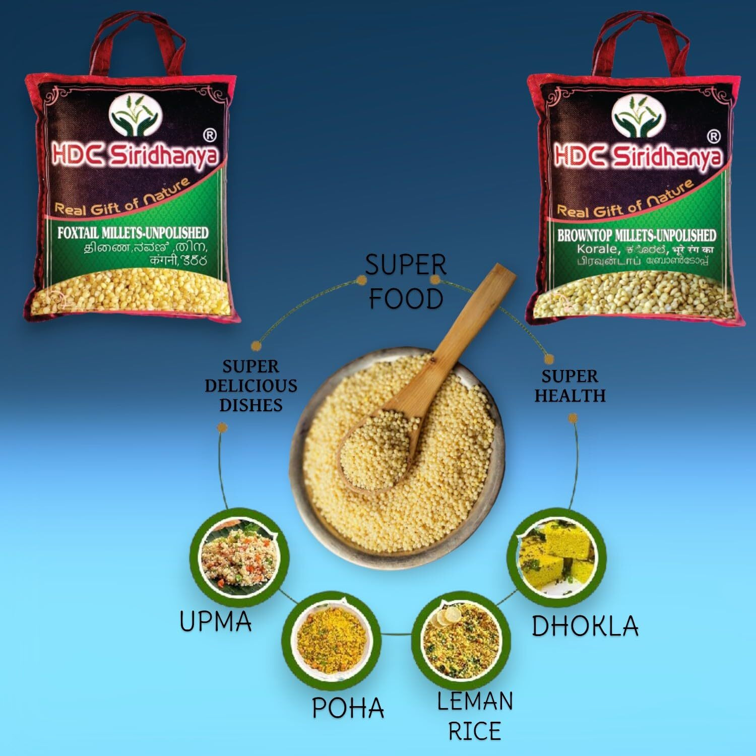 HDC Siridhanya unpolished and organic positive Brown_top millet (Net quantity 4750g) naturally grown without chemicals and pesticides origin from Andhra Pradesh