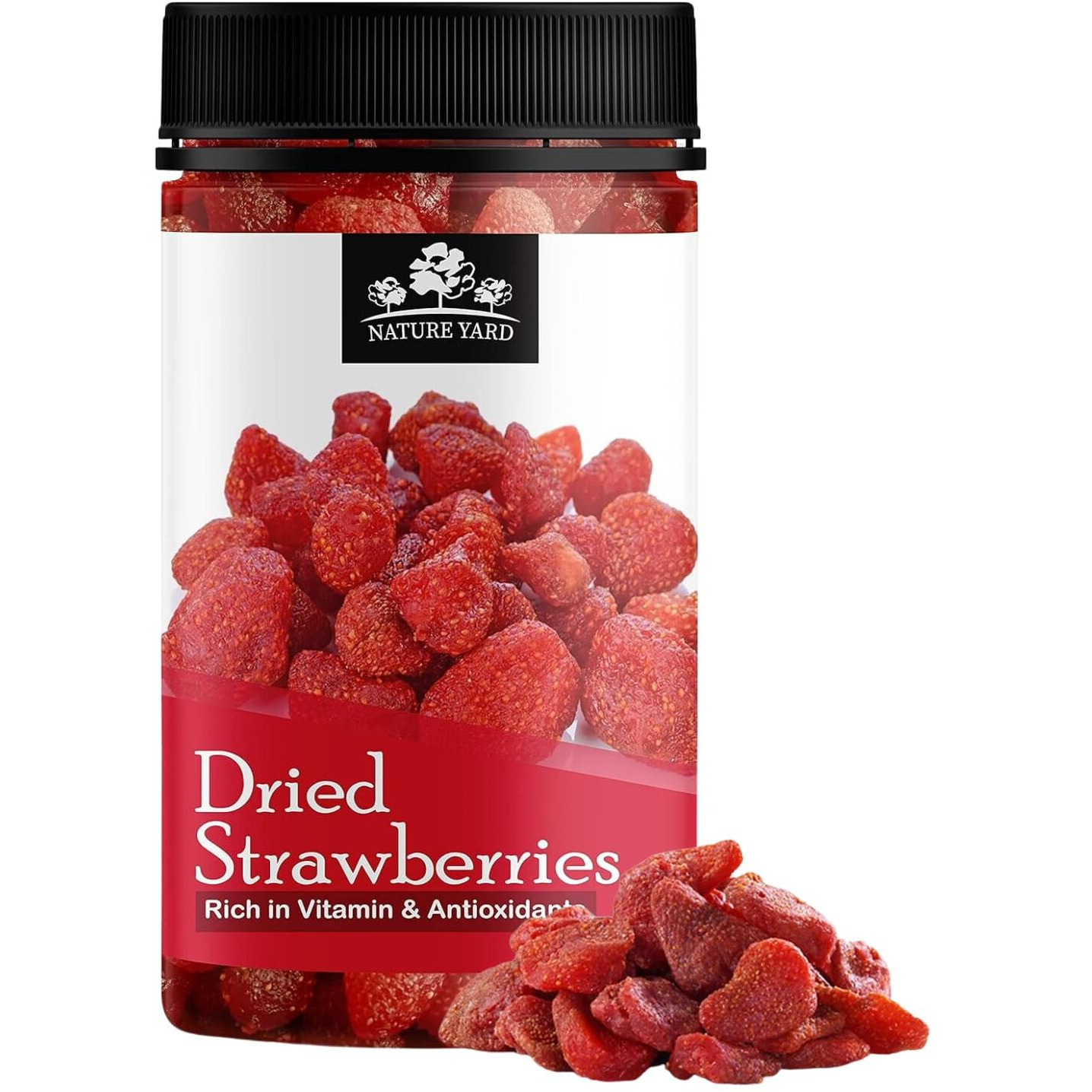 NATURE YARD Dried Strawberries - 250gm - Naturally Dehydrated Candied Strawberry dry fruit