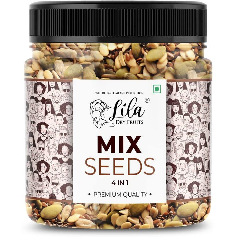 LILA DRY FRUITS 4 in1 Superseed Mix - Mixture of Chia, Pumpkin, Sunflower and Flax) 500gm|Immunity combo for Weight Loss | Mix Seeds for Eating | Diet Snacks | Superfood