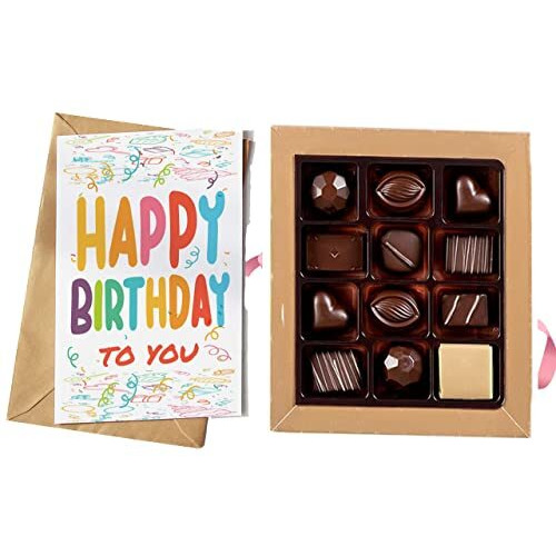 Redbakers.in Happy Birthday Chocolate Gift Box & Greeting Card Combo Gift Pack (Tikdoodle) - 250 Gram