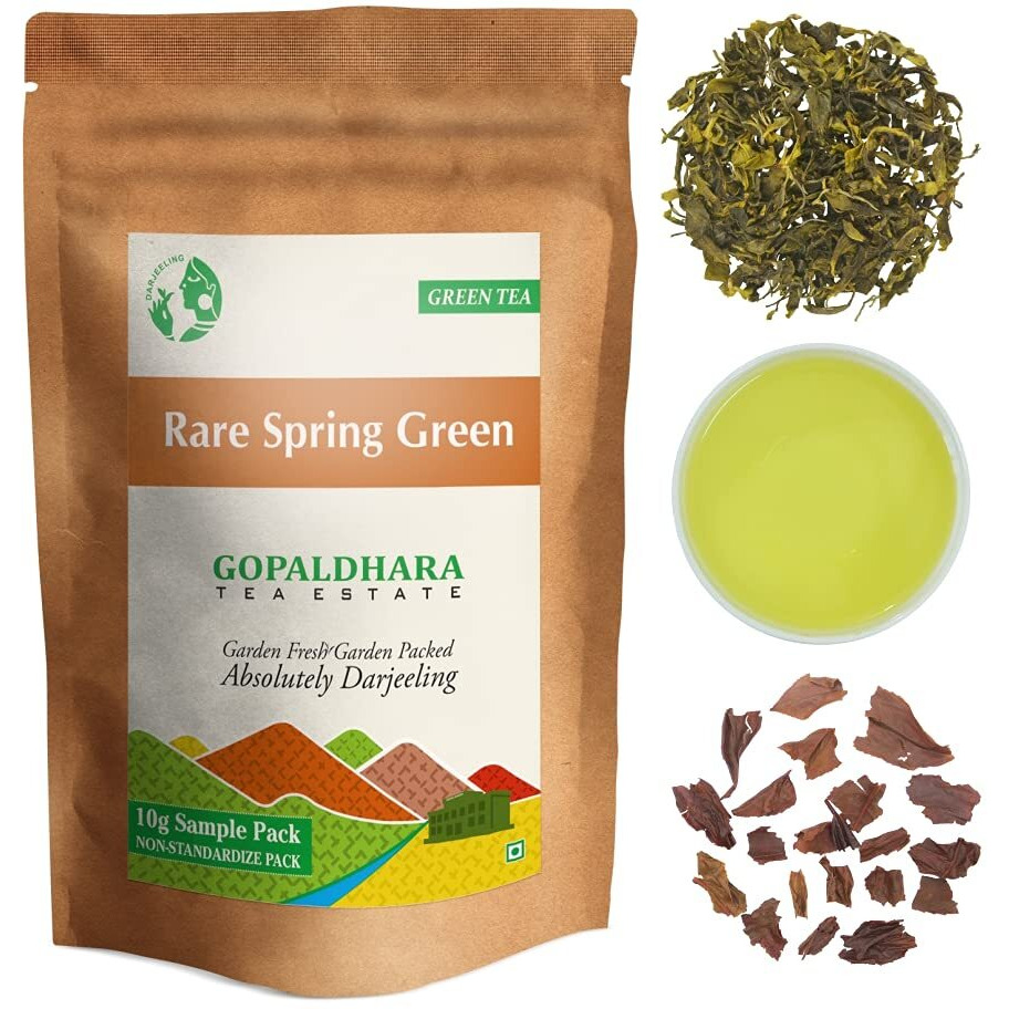 Gopaldhara Darjeeling Rare First Flush Tea Sample Pouches - Fresh Year Tea 60gms Pack of 6 Teas From the Gopaldhara Tea Estate Highest Elevation 7000 Feet
