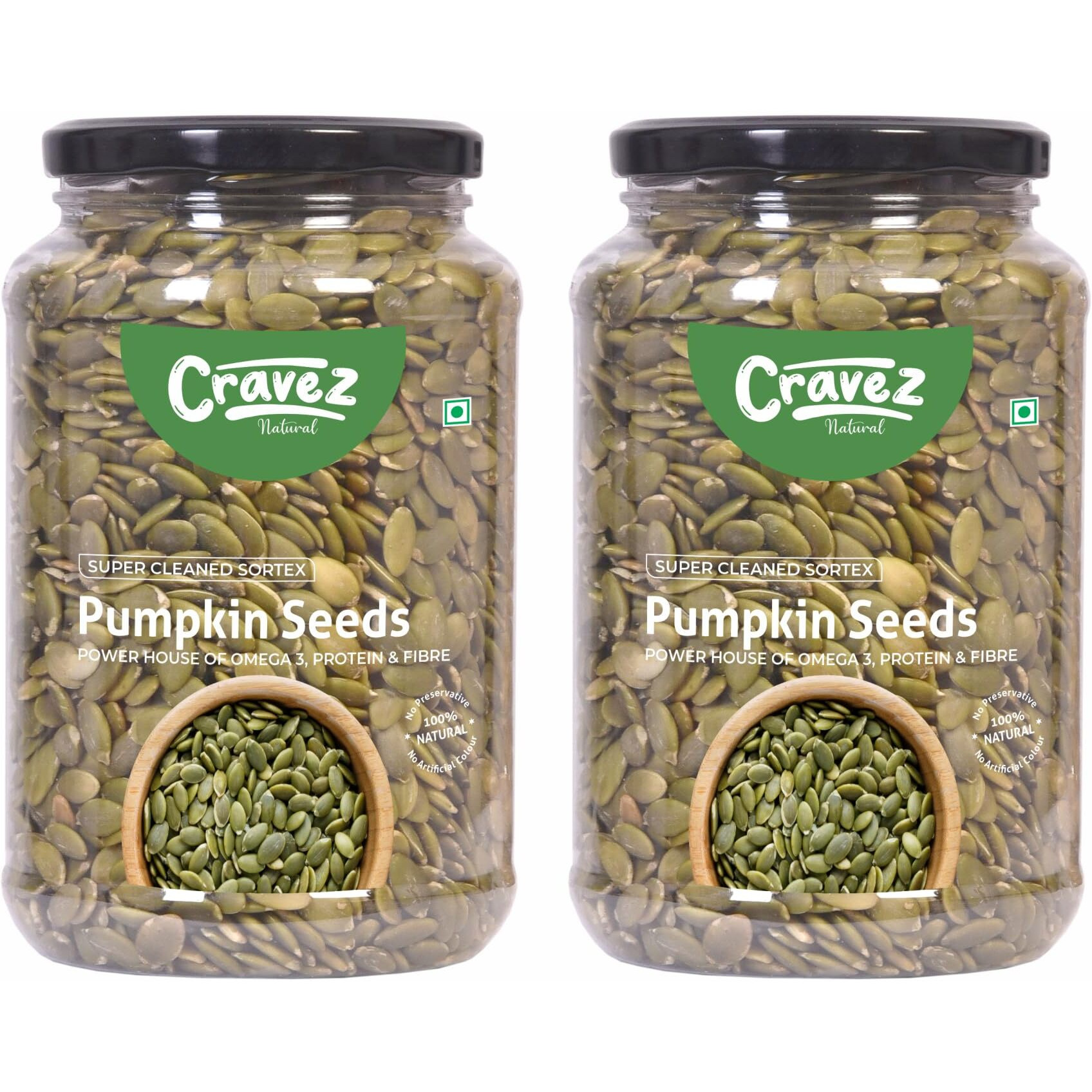 Cravez Pumpkin Seeds - 1kg Premium Raw Seeds | Seeds for Weight Loss | Diet Food | Seeds for Hair Growth | Rich in Fibre and Omega 3 | Rich in Protein | Healthy Snacks