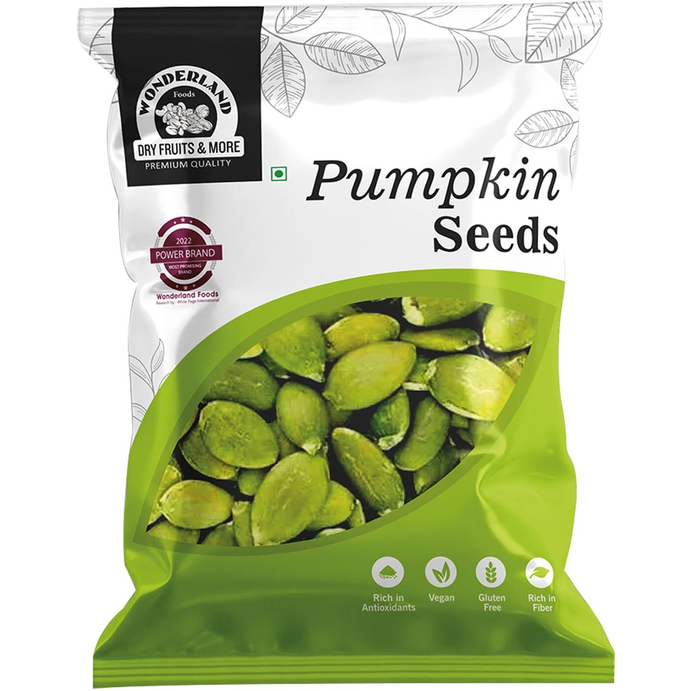 Wonderland Foods Raw & Unroasted Pumpkin Seeds 150g Pack of 1 Pouch I Kaddu Seeds Full of Protein, Antioxidants, & Fibre I Great Source of Omega 3 & Omega 6 I Immunity Booster Dieting Snack