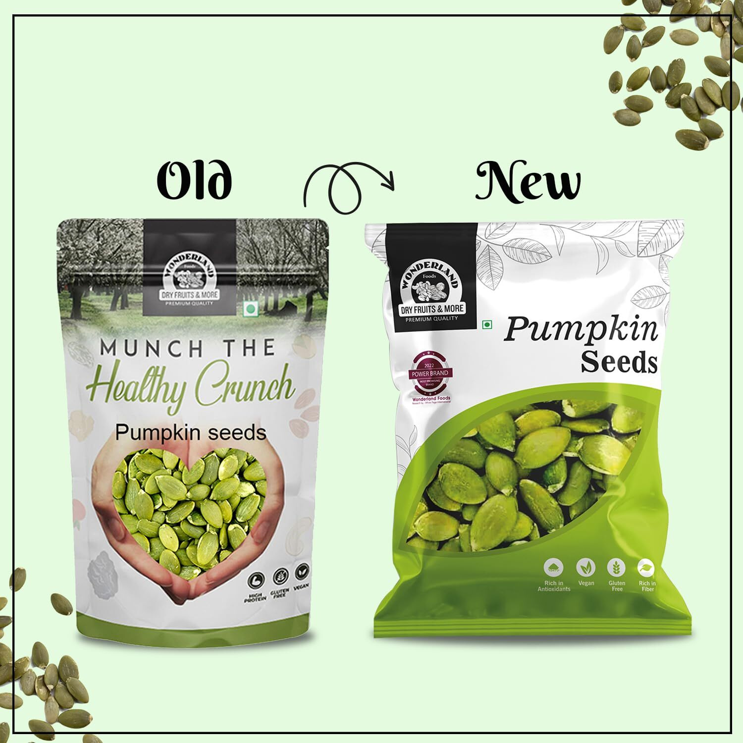 Wonderland Foods Raw & Unroasted Pumpkin Seeds 150g Pack of 1 Pouch I Kaddu Seeds Full of Protein, Antioxidants, & Fibre I Great Source of Omega 3 & Omega 6 I Immunity Booster Dieting Snack
