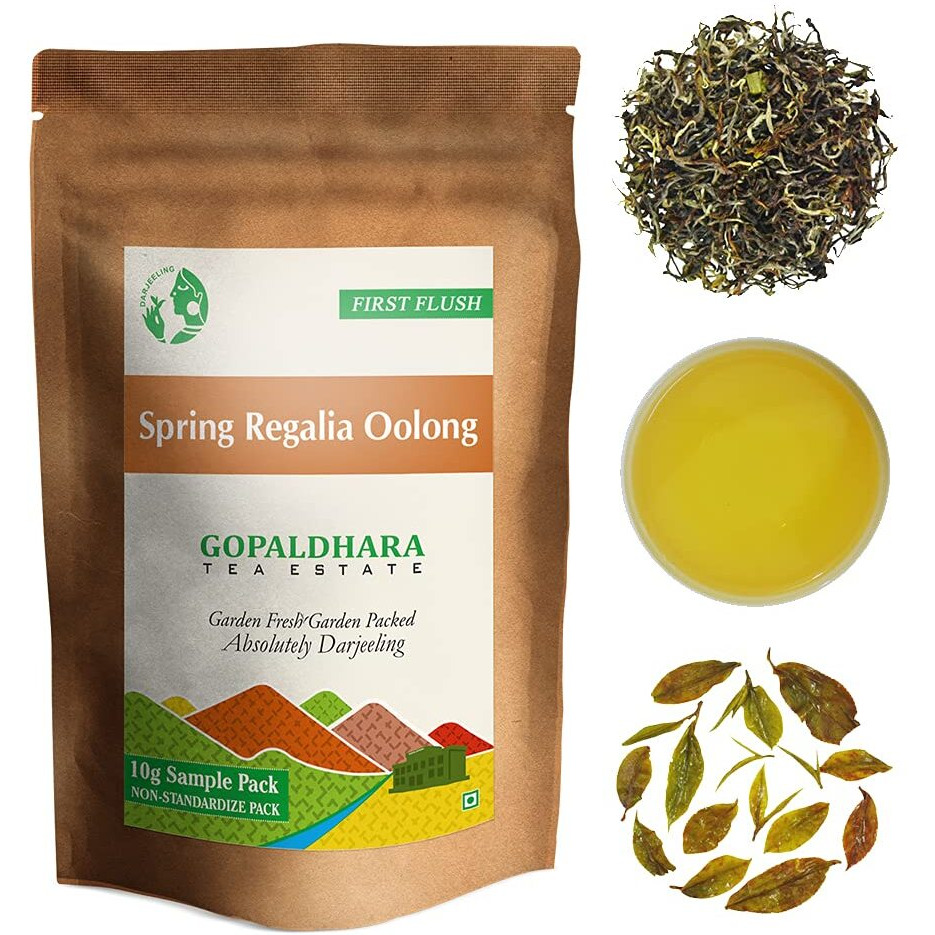 Gopaldhara Darjeeling Finest Rohini First Flush Tea Sample Pouches - Fresh Year Tea 40gms Pack of 4 Teas From the Rohini Tea Estate Highest Elevation 7000 Feet