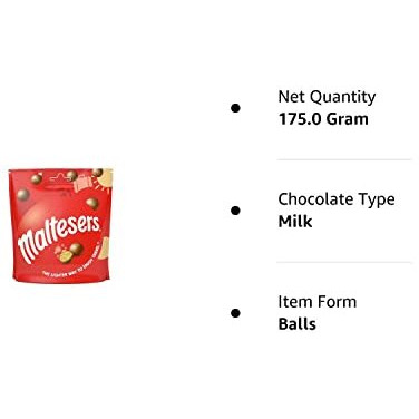 Maltesers Milk Chocolate With Honeycombed Centre 175 Grams Pouch