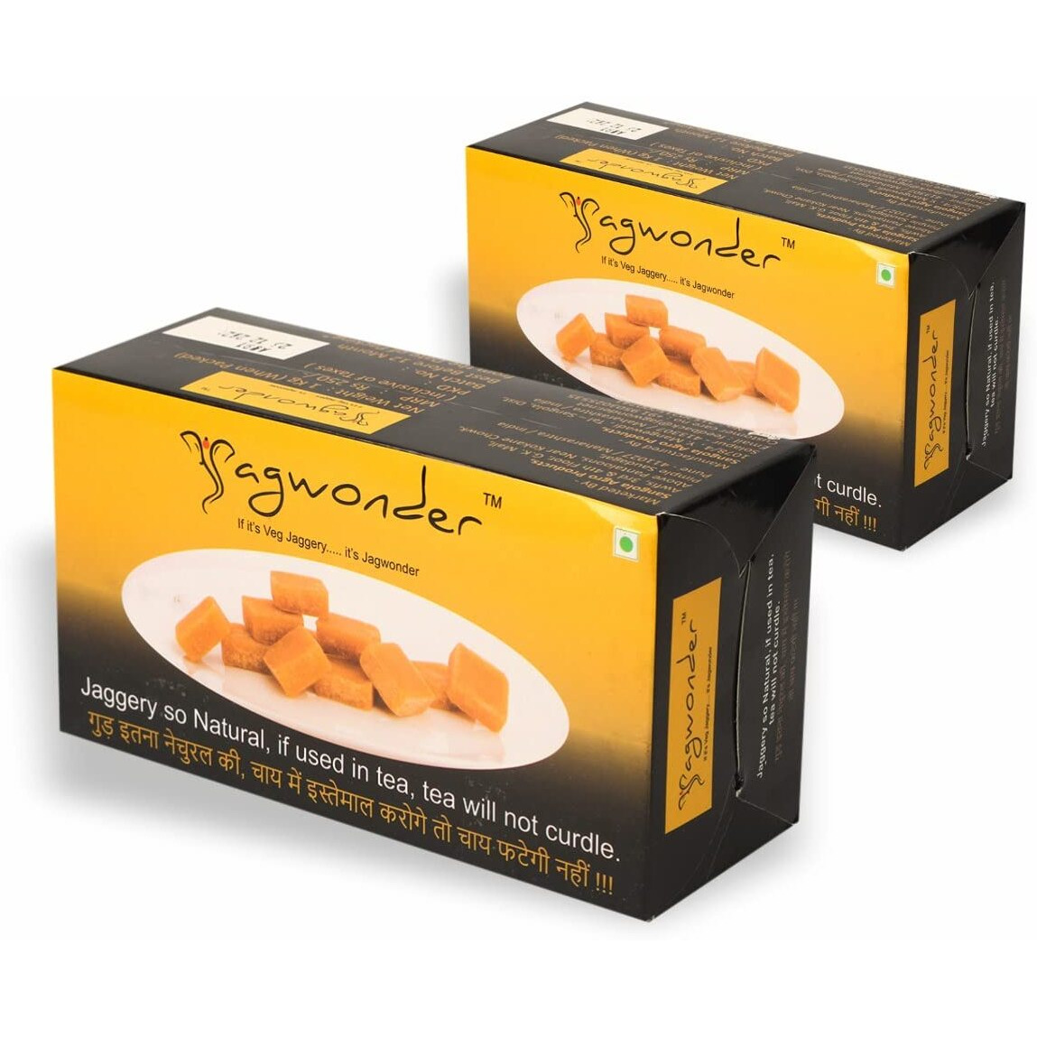 Jagwonder Jaggery Cubes |Pack of 2(850gm each) |The Natural Sweetener & Desi Gur |Organic Grown & Chemical Free |Best Ideal Sugar Cubes for Tea |Pure with No Preservatives Added