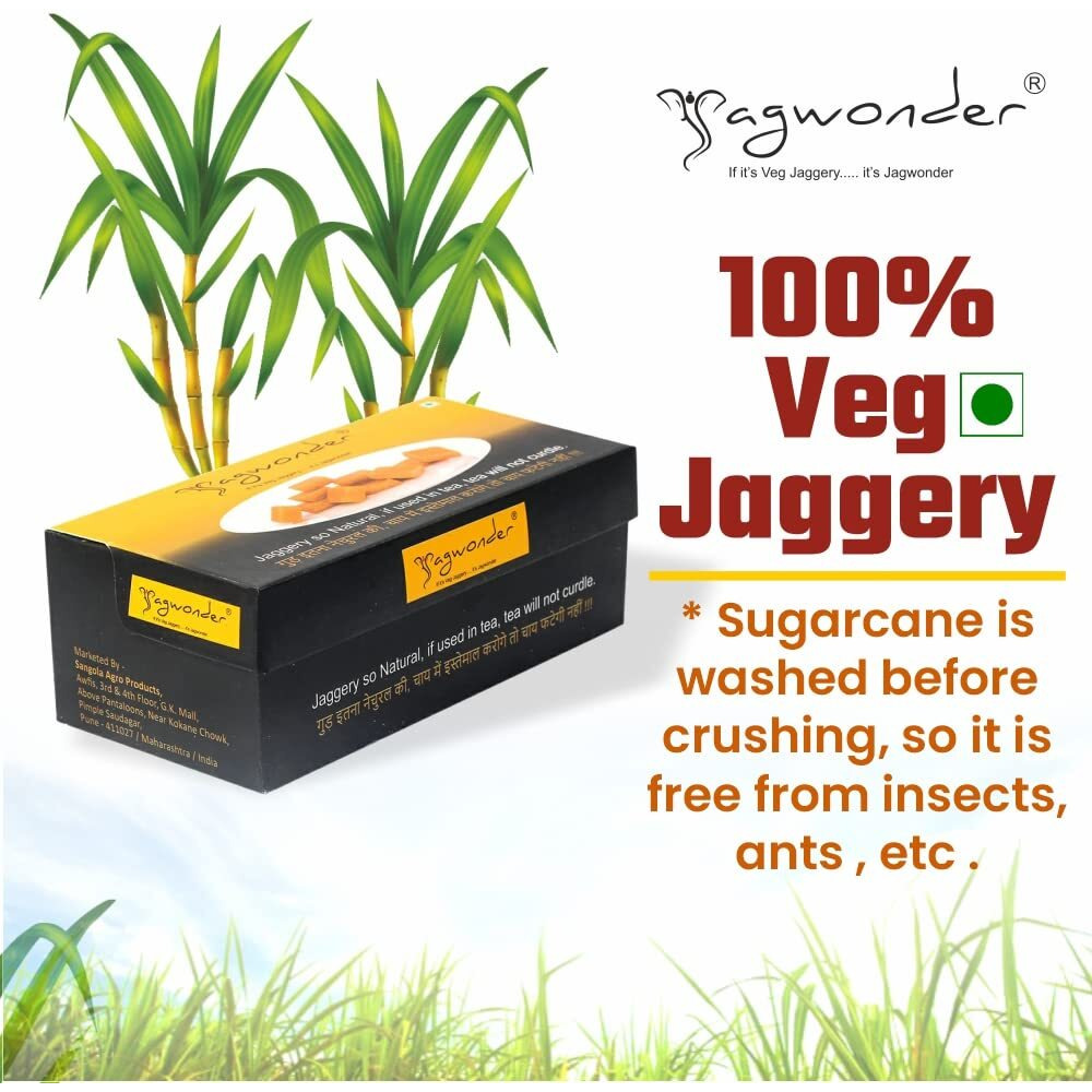Jagwonder Jaggery Cubes |Pack of 2(850gm each) |The Natural Sweetener & Desi Gur |Organic Grown & Chemical Free |Best Ideal Sugar Cubes for Tea |Pure with No Preservatives Added