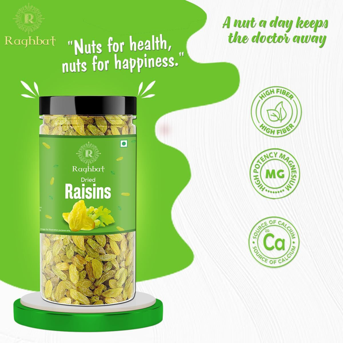 Raghbat Dry Fruits 500g Combo Pack - Raisin 250g, Akhrot Giri 250g Jar Each -Raisin, Walnuts