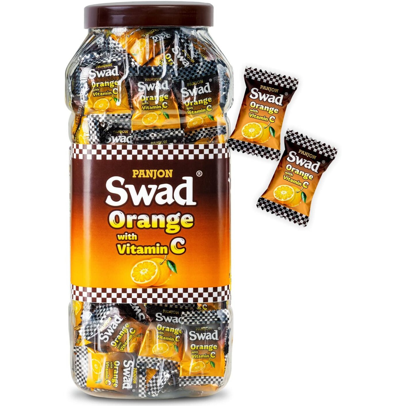 Swad Orange Candy with Vitamin C (Healthy Immunity Tablet Bite Toffee) Jar, 500g