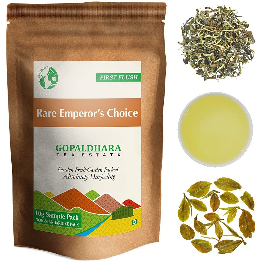 GOPALDHARA Royal Collection Of Darjeeling Sample Pouches (Pack Of 4 Teas - 10 Grams Each) - Special Ftgfop1 Teas From Rohini Tea Estate Highest Elevation (7000Ft.) - Chai Tea, Loose Leaves