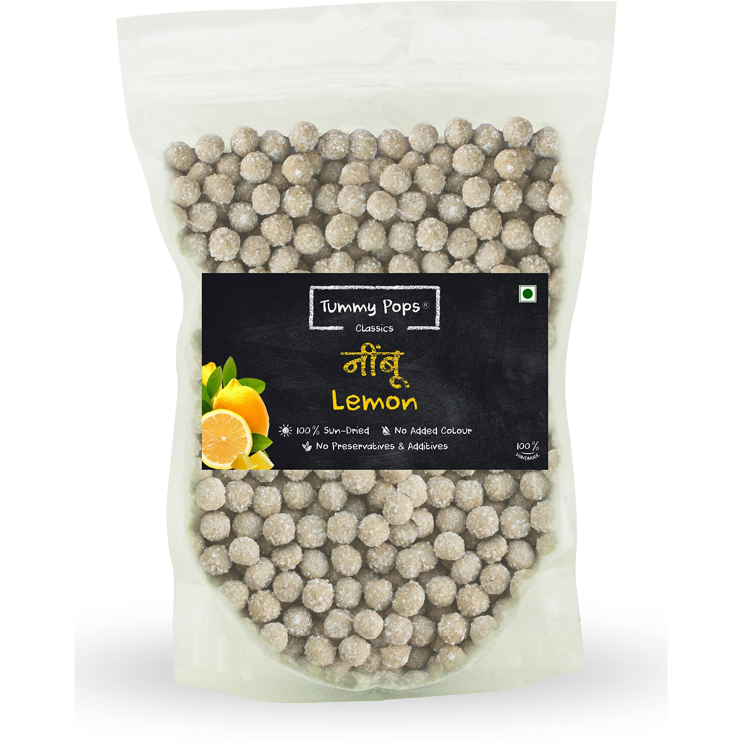 Tummy Pops | Premium Khatti Meethi Nimbu Goli - 950gm Pouch | Chatpati Lemon Candy | After Meal Digestives Mukhwas, Premium Handmade Sweet Mouth Fresheners, Chatpati Churan Goli Pachak