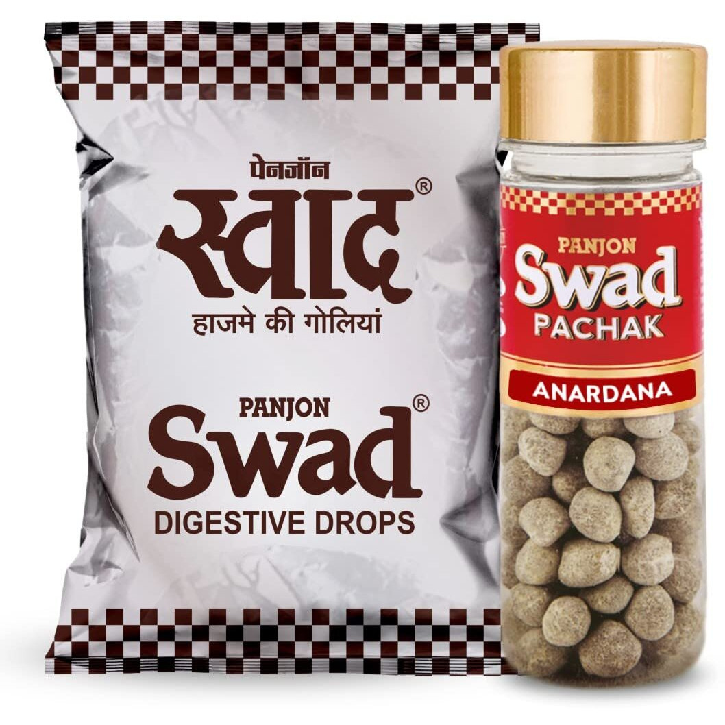 Swad Digestive Toffee & Anardana Pachak Mukhwas Mouthfreshener, 50 Candy Pack & 1 bottle, 400g