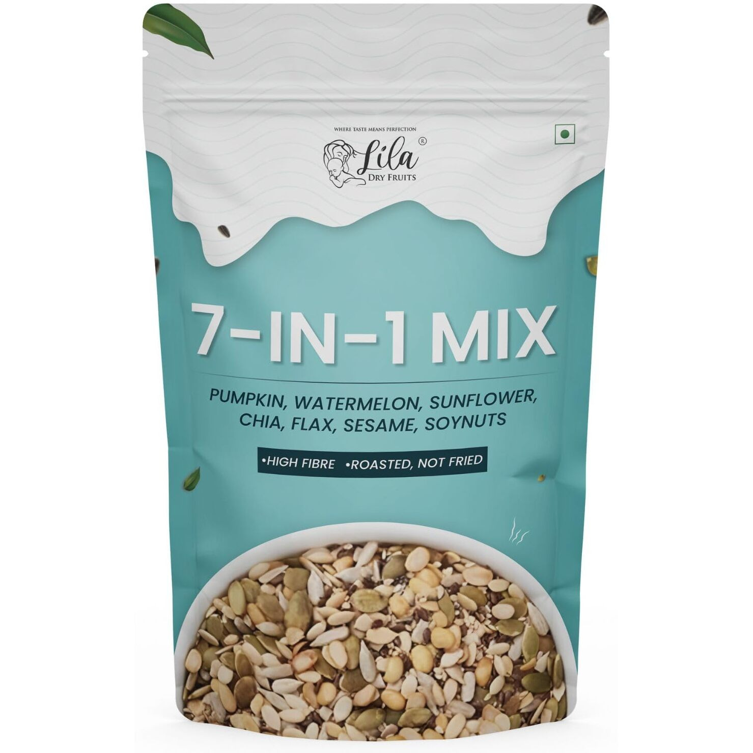 LILA DRY FRUITS 7 in 1 Seeds Mix 200g - Edible Seeds | Healthy Super Seeds Combo | Healthy Snacks | 100% Natural and Roasted Seeds | Immunity Combo for Weight Loss | Mix Seeds for Eating | Diet Snacks | Superfood for Gifting