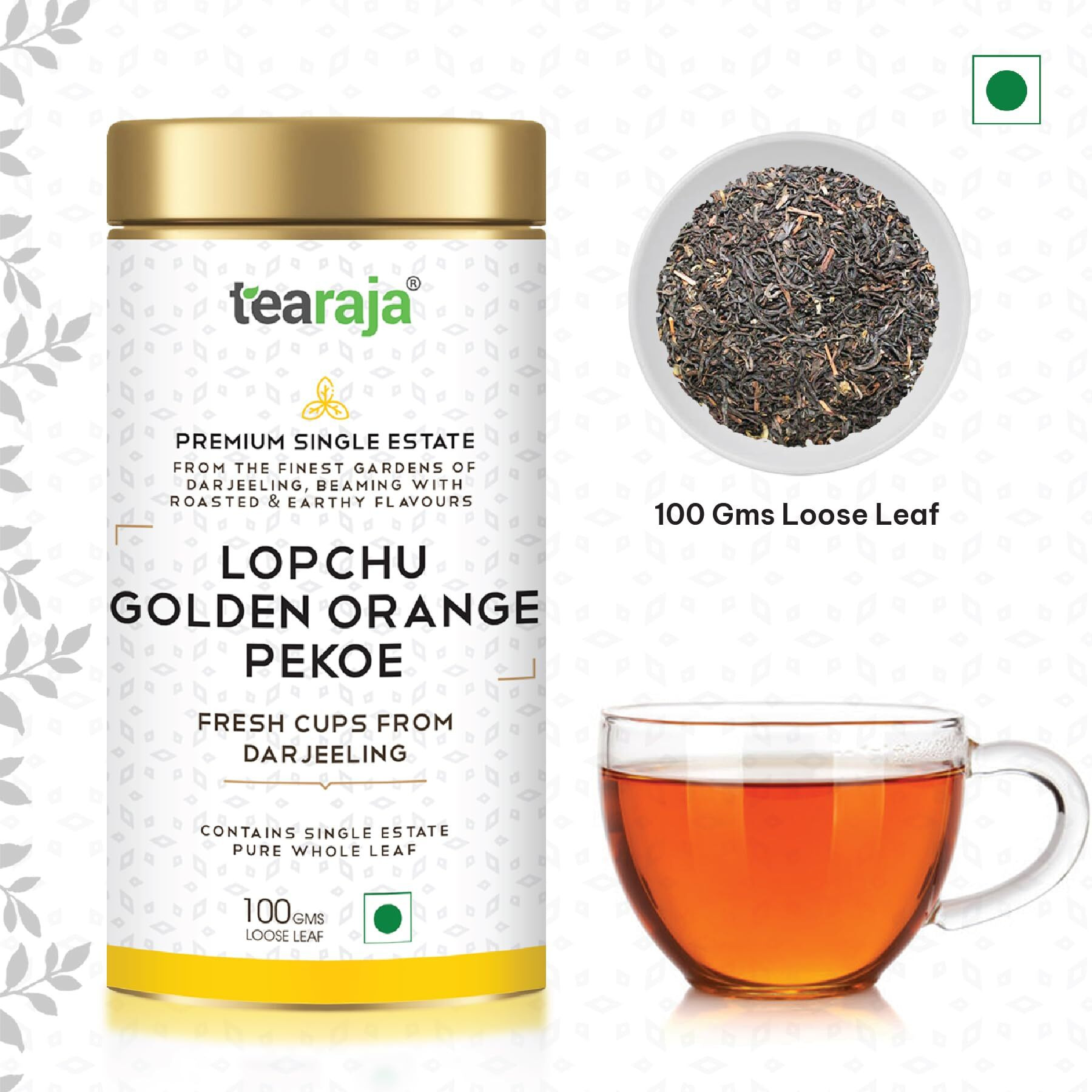 Tearaja Lopchu Golden Orange Pekoe Darjeeling Leaf Tea, 100g