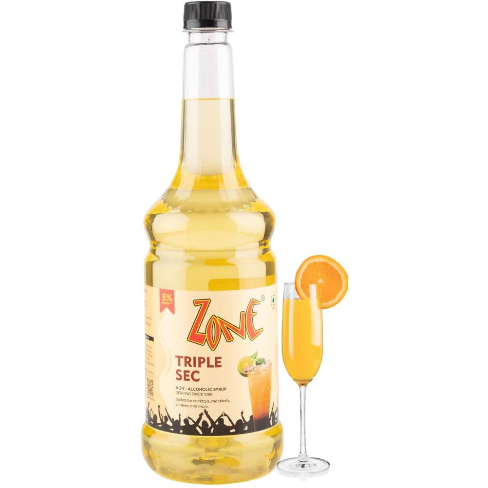 Zone Triple Sec Syrup 1050ml | Pure Citrus Flavor for Mocktails, Cocktails, Lemonades, Iced Teas & More | 35+ Flavours