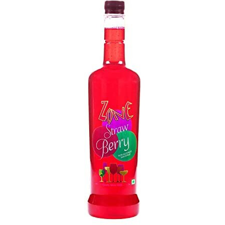 Zone Strawberry Syrup 1050ml | Authentic Strawberry Flavor for Mocktails, Cocktails, Lemonades, Iced Teas & More | 35+ Flavours