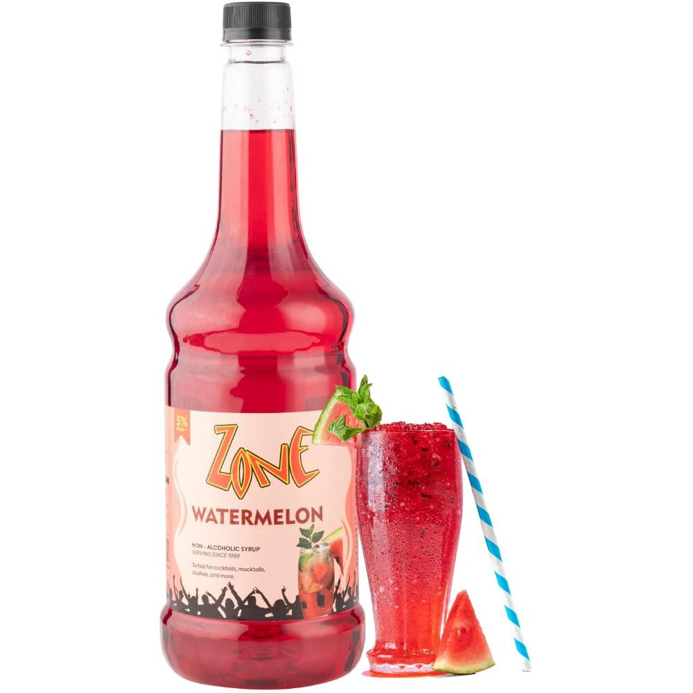 Zone Watermelon Syrup 1050ml | Fruity Watermelon Flavor for Mocktails, Cocktails, Lemonades, Iced Teas & More | 35+ Flavours