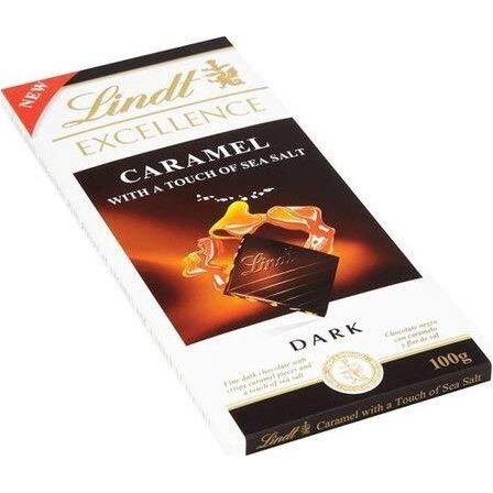 Lindt Excellence Bar Dark Caramel & Sea, 100 Gram