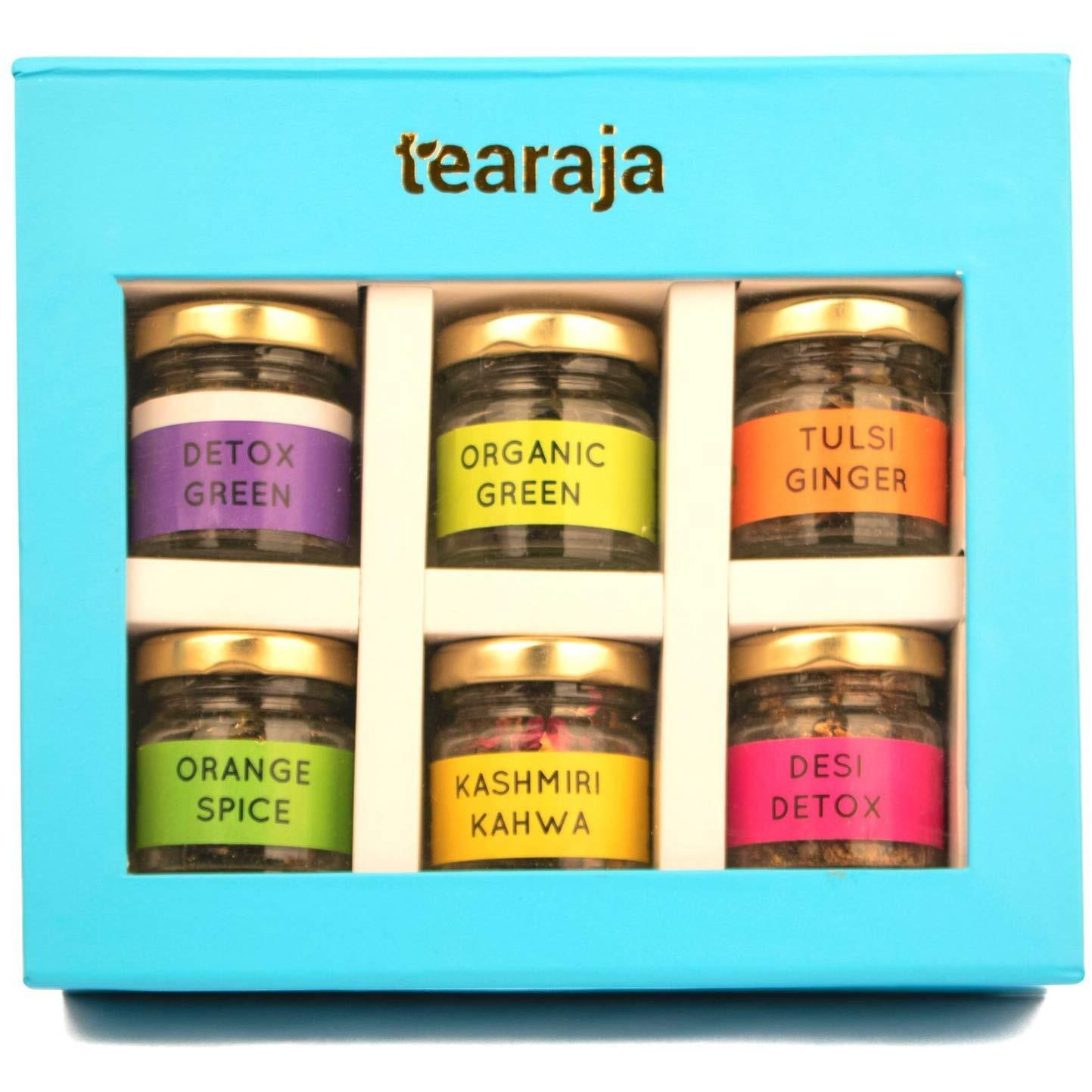 Tearaja Aqua Tea Gift Box | 6 Teas to Boost your IMMUNE System | Get Stronger IMMUNITY | Perfect Get Well Soon Box | Assorted Tea Gift Set