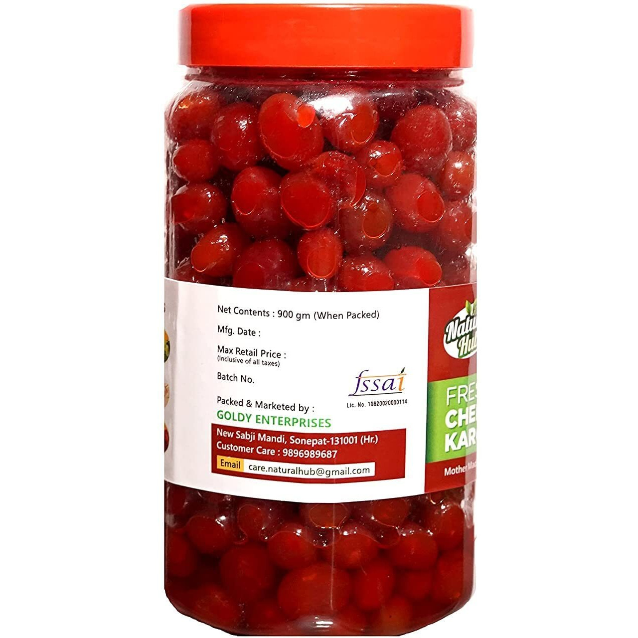 Natural Hub Homemade Delicious and Organic Sweet Cherry Karonda Murabba| Fresh Glazed Candied 900gm Cherry Fruit