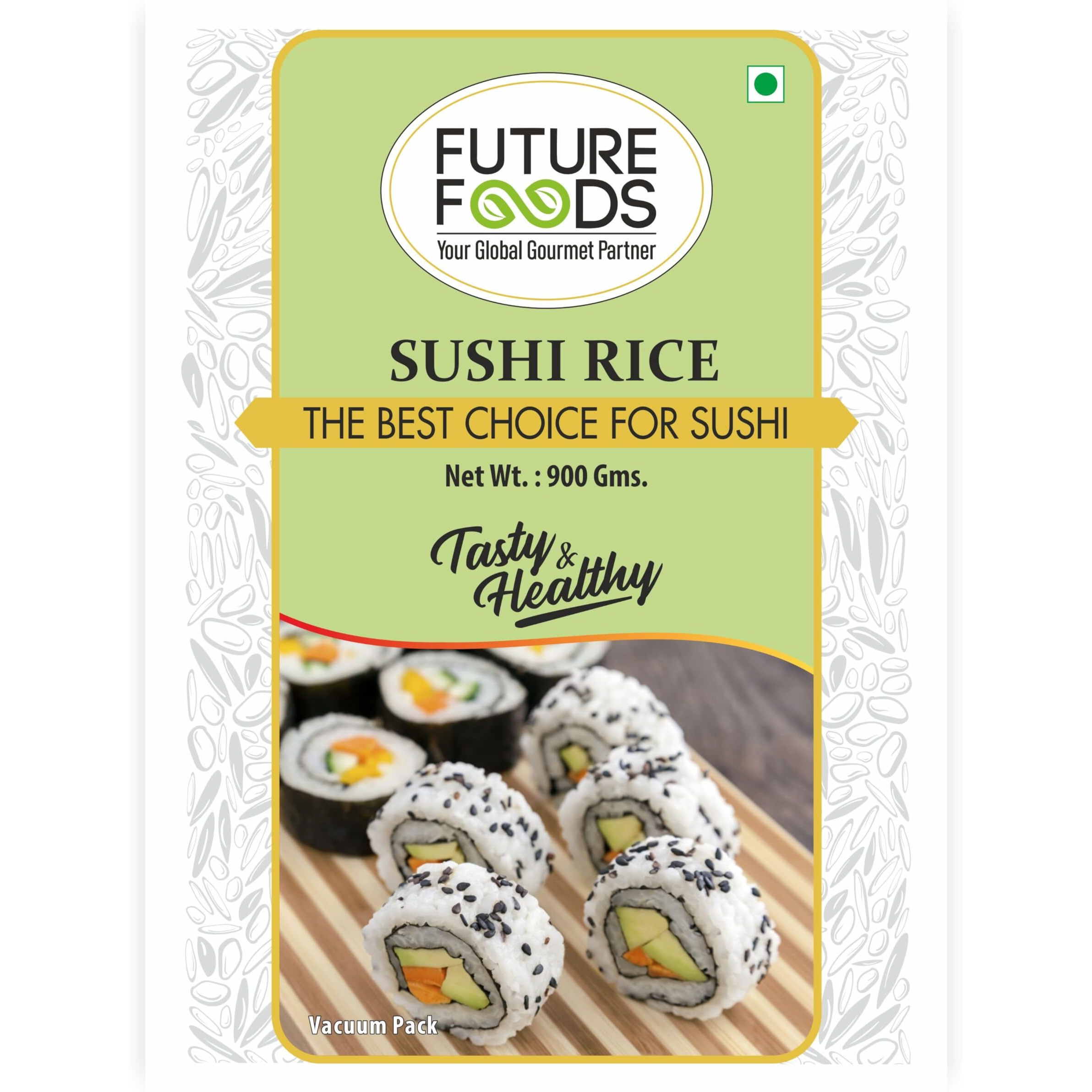 Future Foods Premium Japanese Sushi Rice|Short Grain|Healthy & Rich In Iodine|Sugar Free & Gluten Free|Cholesterol & Fat Free|Supports Digestion|Helps Boost Immune System|900 Gram