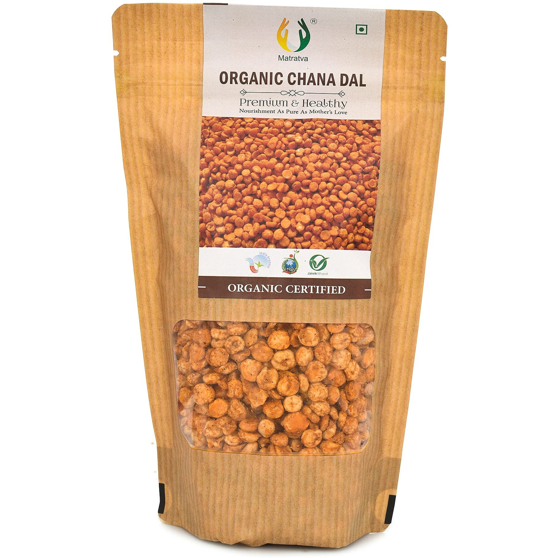 Matratva Organic Chana Dal Namkeen 500 gm | Masala Chana Dal | Organic Namkeen | Fried in Cold Pressed Groundnut Oil | Healthy Indian Snacks | Spicy & Crunchy | Protein Rich | Fried Chana Dal