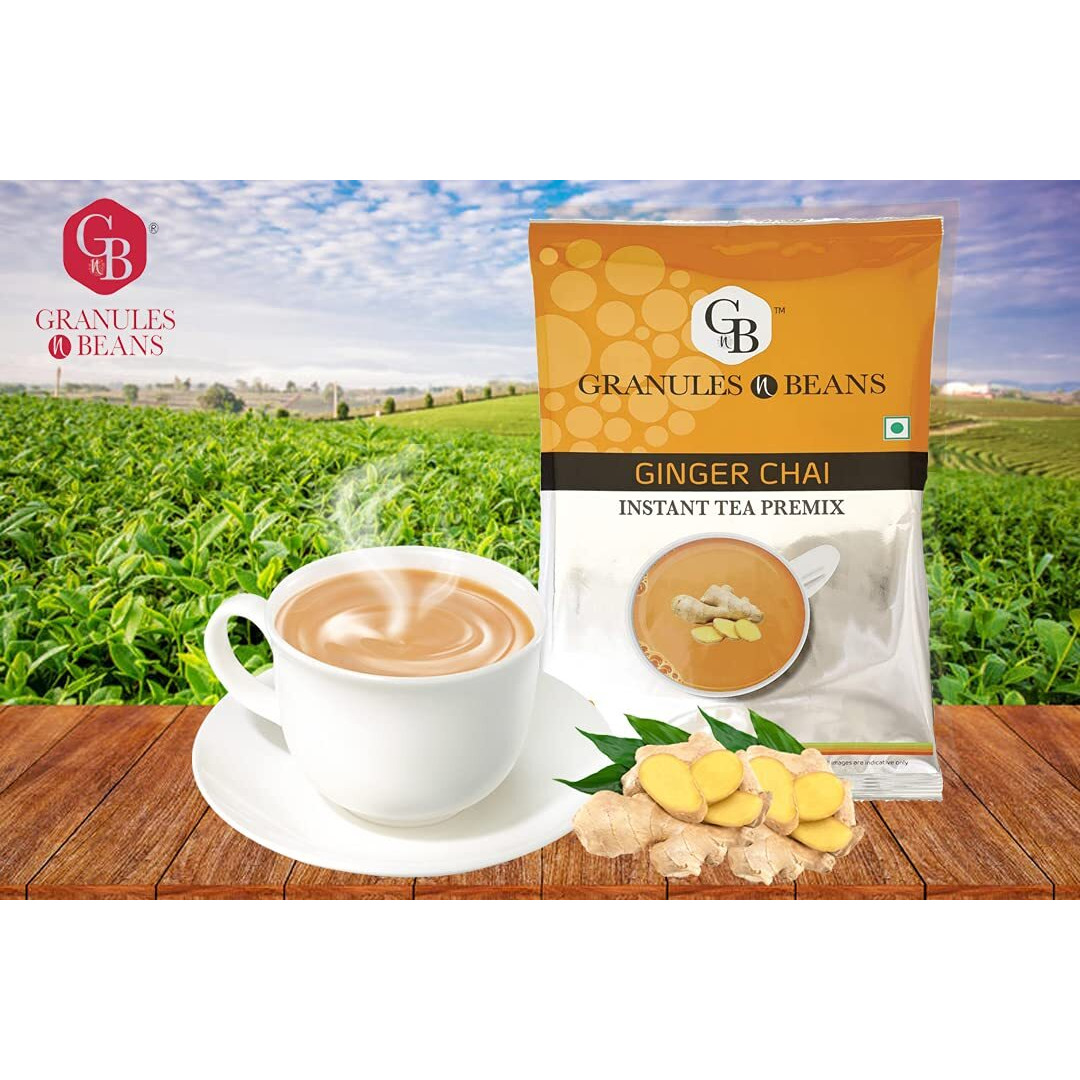 GnB GRANULES n BEANS Ginger Chai Instant Tea Premix - 1Kg