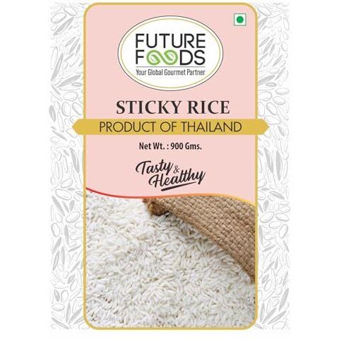 Future Foods Glutinos Sticky Rice | Sweet Rice | Healthy & Tasty | Gluten Free | Fibre Rich | Product Of Thailand | 900 Gram