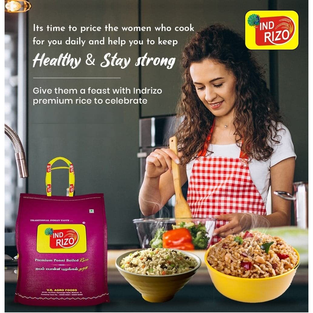 INDRIZO Premium ponni Boiled Rice (1 kg)