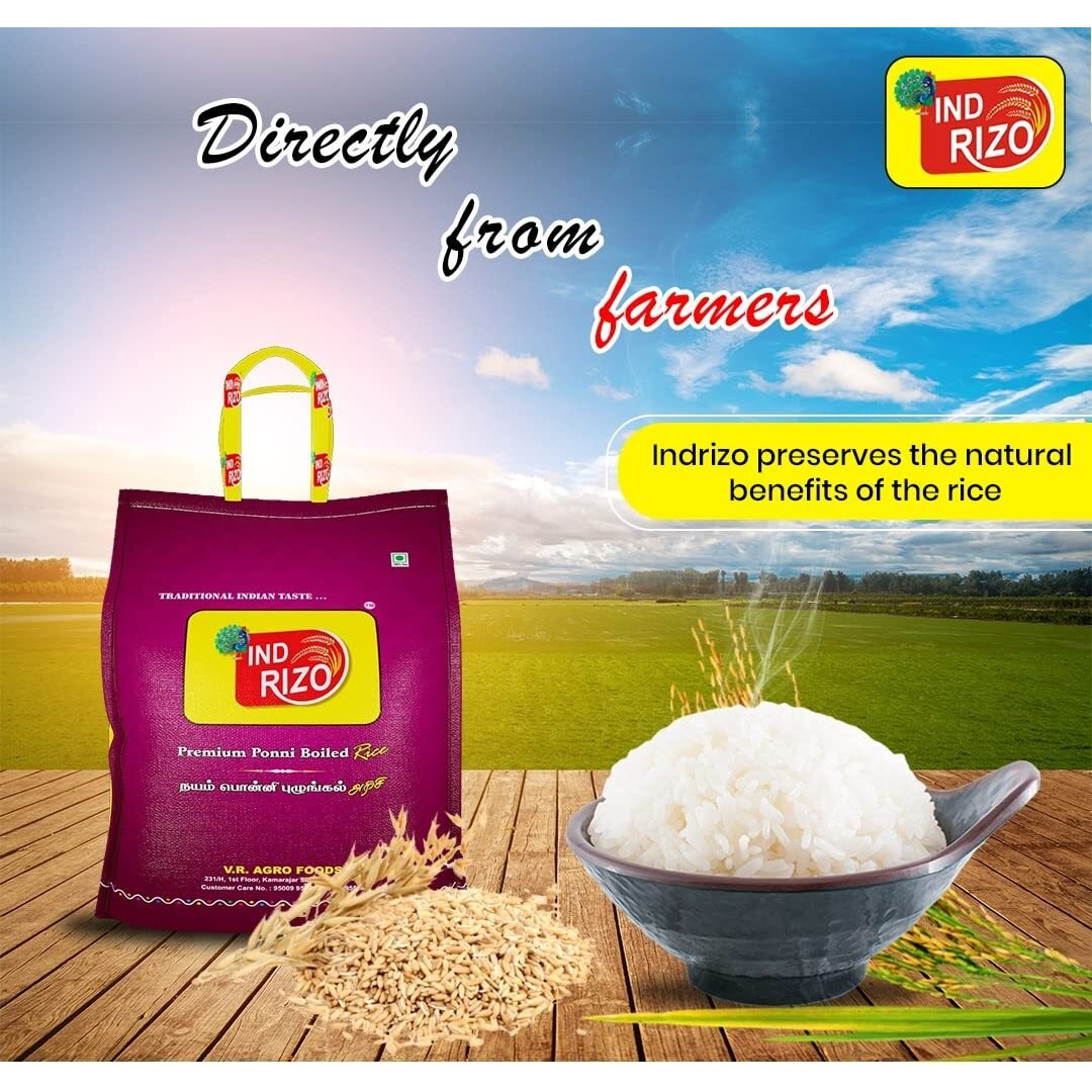 INDRIZO Premium ponni Boiled Rice (1 kg)