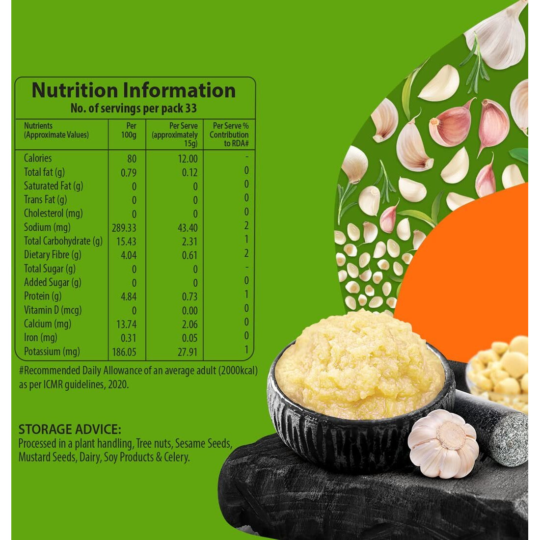 FAZLANI FOODS Fresh Garlic Paste Ready to Use Thick Coarse for Cooking Paste, Gluten Free, Pack of 3, 500GM Each
