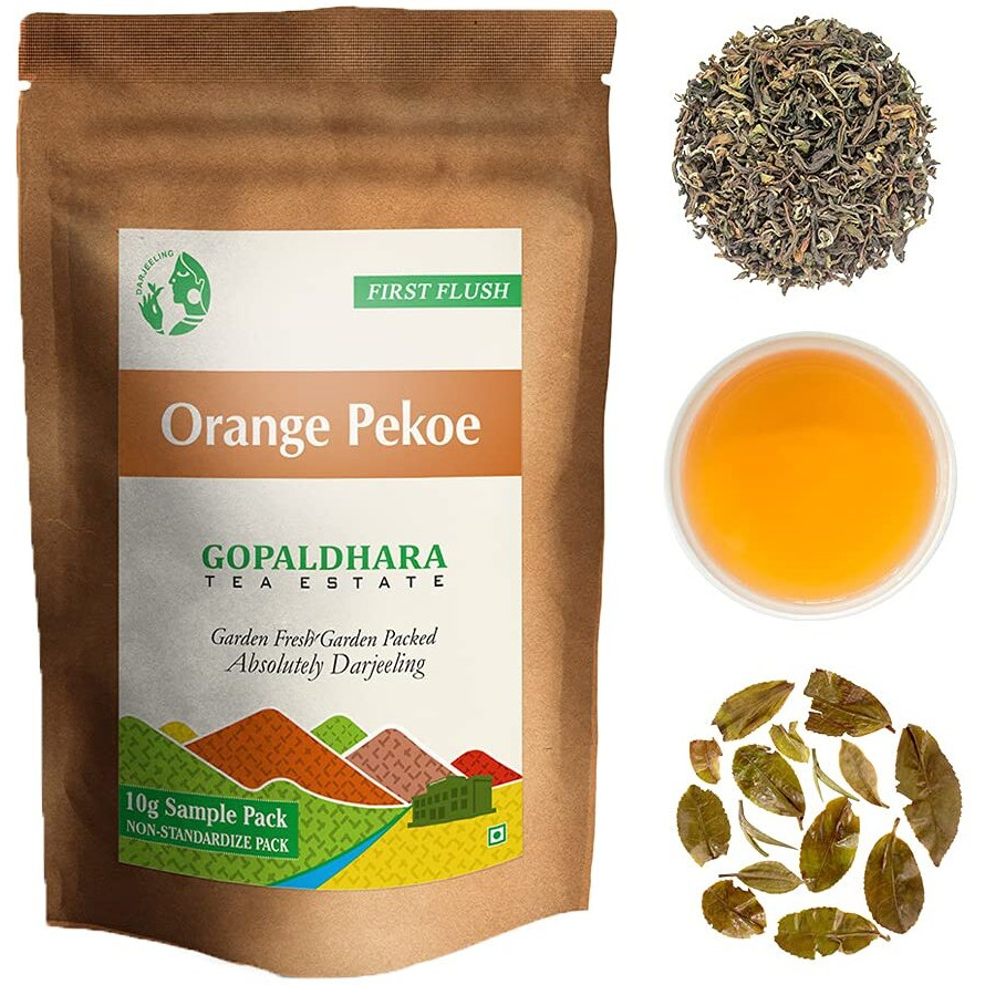 Gopaldhara Darjeeling First Flush Tea Sample Pouches - Fresh Year Tea 70gms Pack of 7 Teas From the Gopaldhara Tea Estate Highest Elevation 7000 Feet