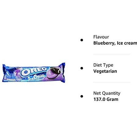 Oreo Ice Cream Sandwich Biscuit - Blueberry, 137g