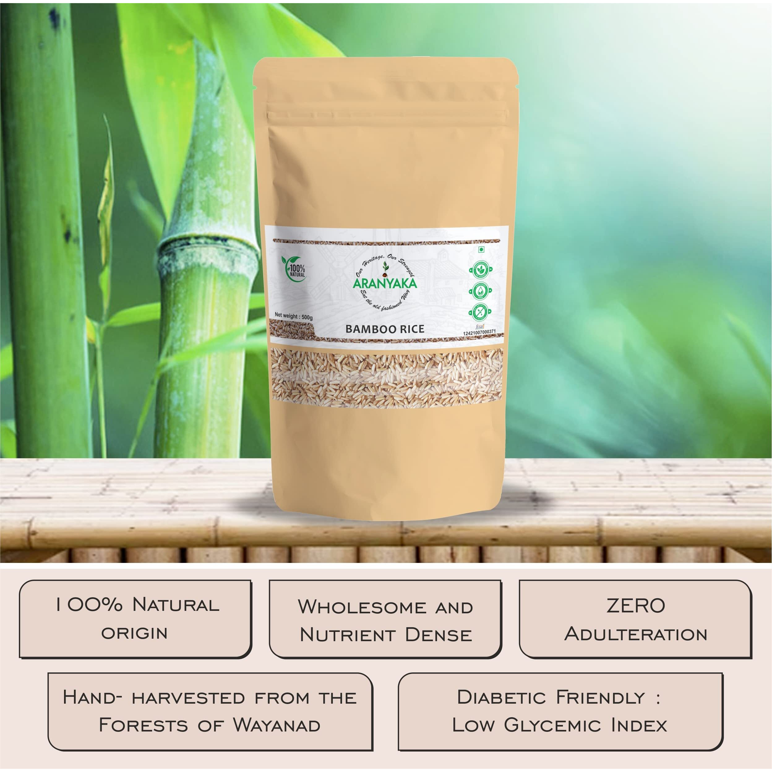 Aranyaka Kerala Wayanadan Forest Wild Bamboo Rice (1.5 Kg) | Mulayari | Small Grain, Raw | Unpolished 1500gm [From the forests of Kerala]