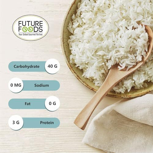 Future Foods Jasmine Rice | Thai Fragrant Rice | Packed with Phytonutrients | Enhances Fibre Intake | Beneficial for Diabetic Patients | Product of Thailand | 450g (Pack of 2)
