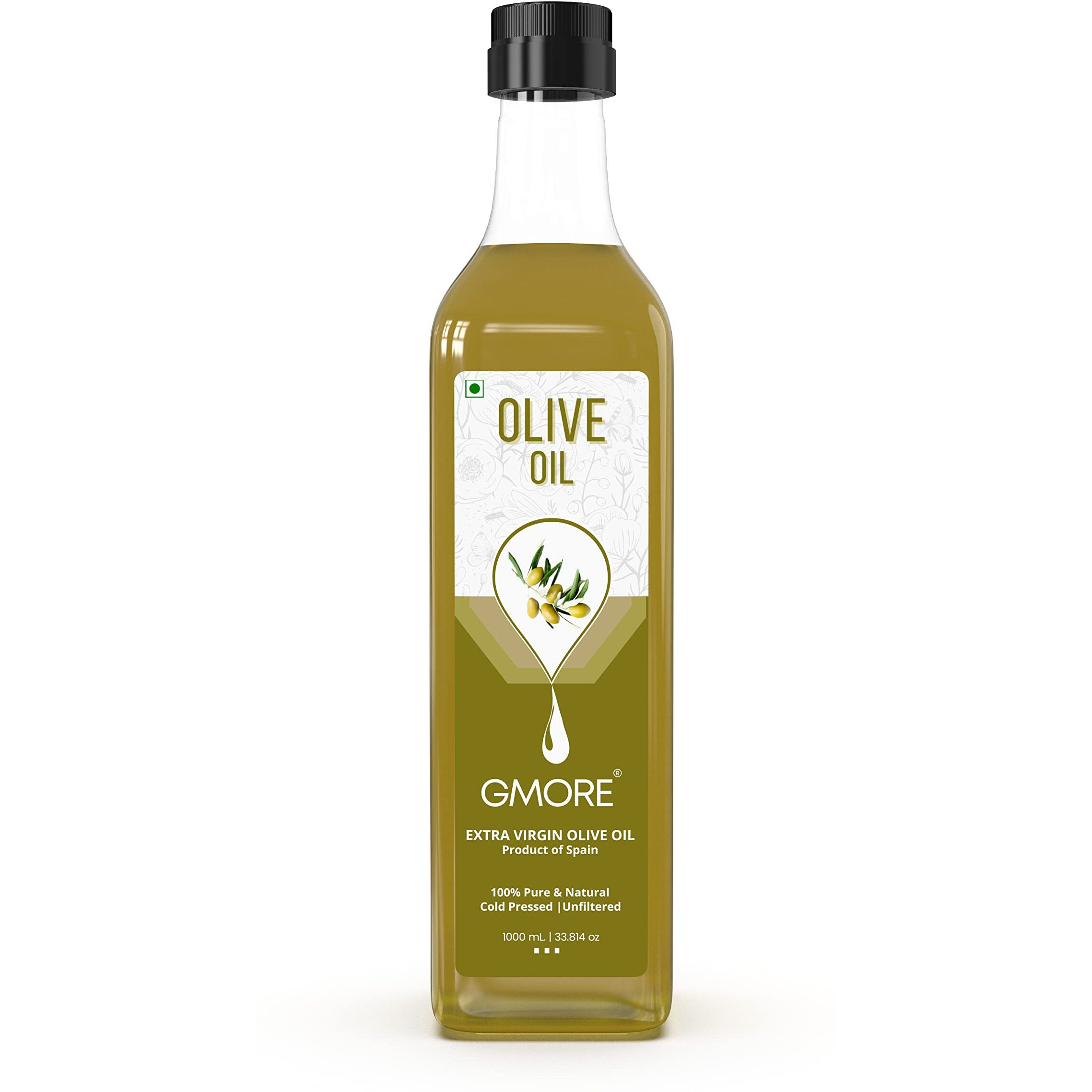 Gmore - Cold Pressed - Extra Virgin Olive Oil - Organic - 100% Pure & Natural Olive Oil (500ml)