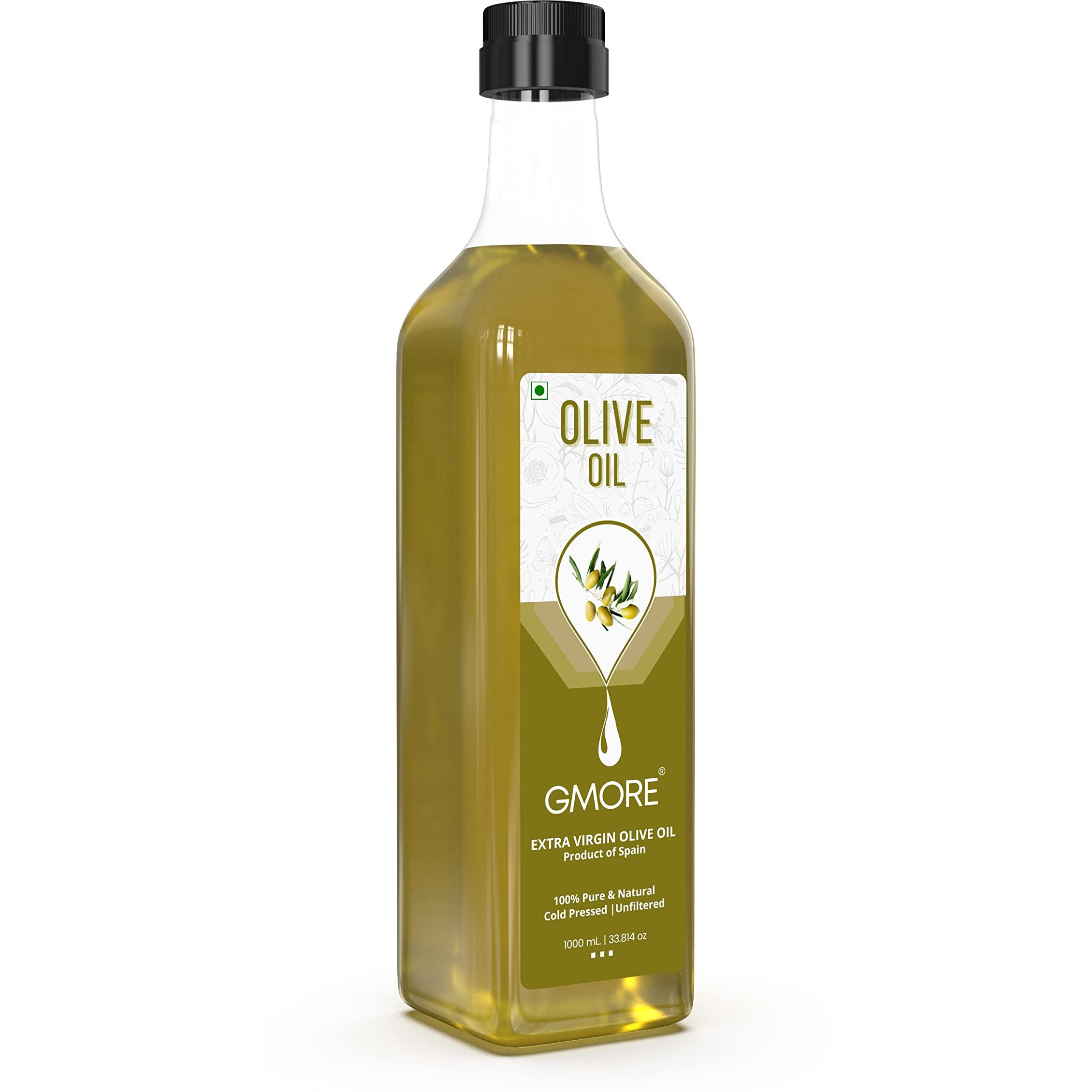 Gmore - Cold Pressed - Extra Virgin Olive Oil - Organic - 100% Pure & Natural Olive Oil (500ml)