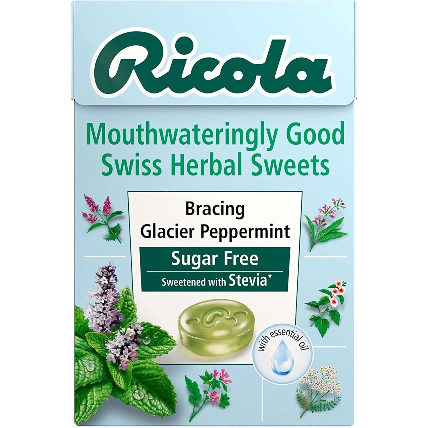 Ricola Bracing Glacier Peppermint Pack of 2 Pouch, 2 X 45 G, 90 Gm