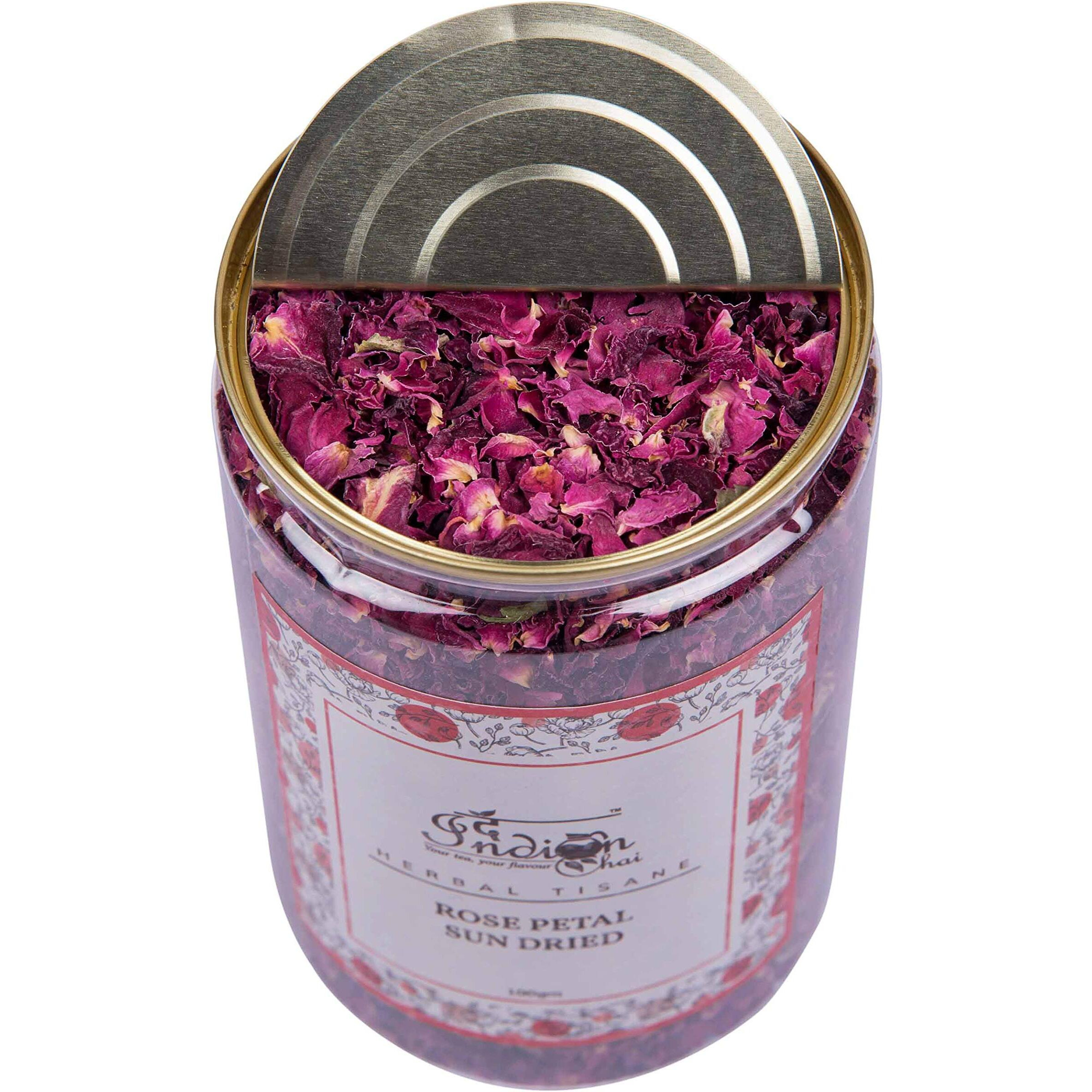 The Indian Chai Rose Petals Sun Dried - Herbal Tea - Rose Tea - For Beautiful Hair & Skin 100 Grams