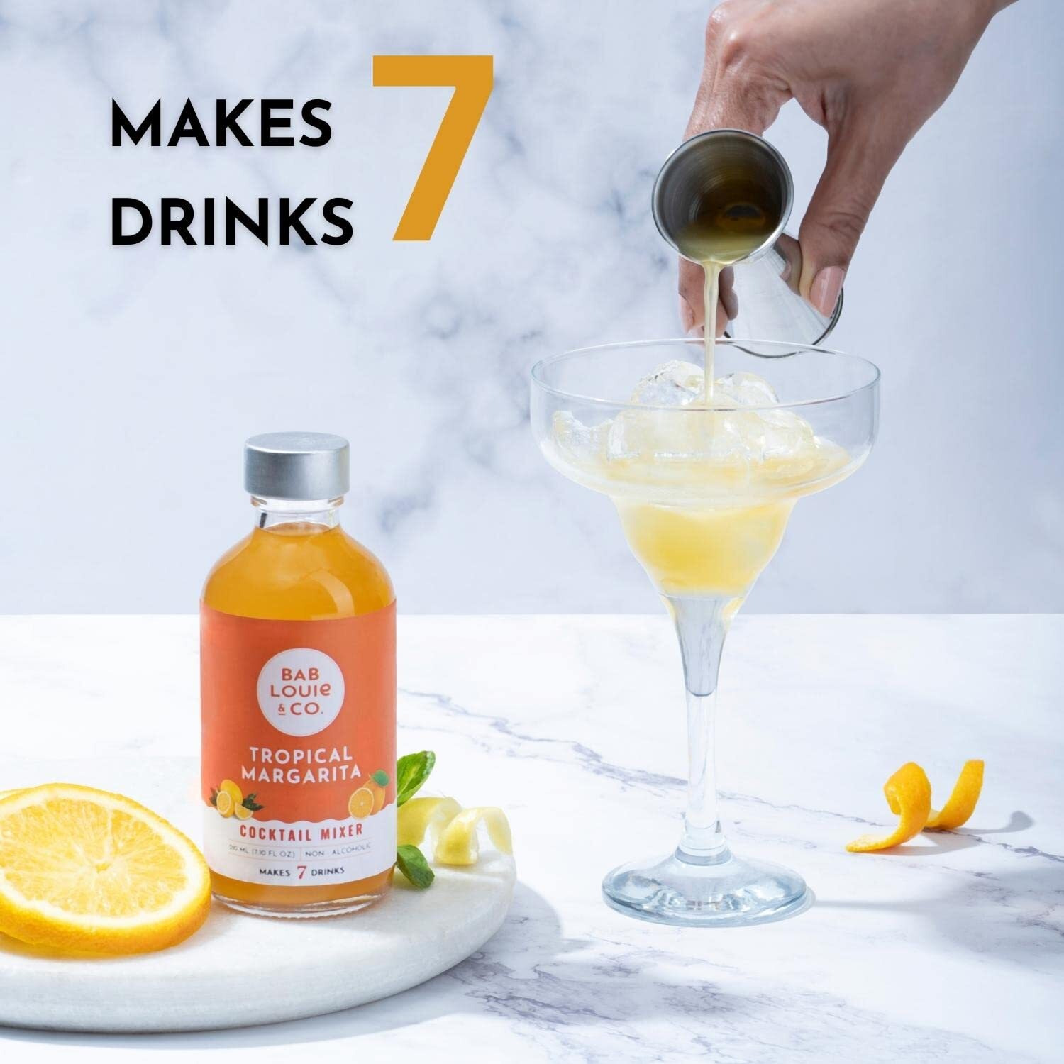 Bab Louie & Co. Orange Bitter with Tropical Margarita Cocktail Mixer for Vodka, Gin, Rum, Makes 7 Drinks, Combo Pack of 2 (30ml Bitter & 210ml Mixer)