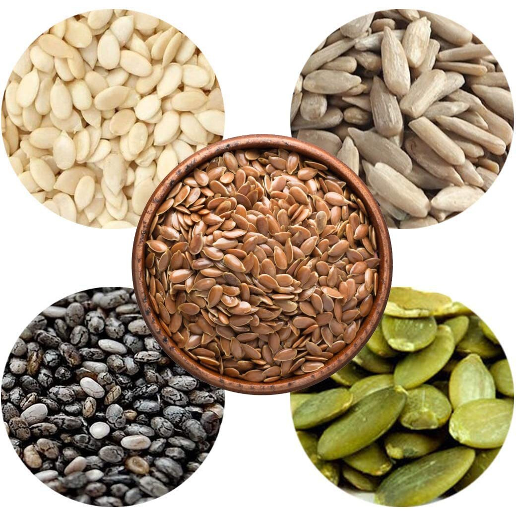 Fruitri Roasted Mix Seeds for Eating - 200g, Healthy Snacks with Flax Seeds, Chia Seeds, Sunflower Seeds, Watermelon Seeds, Pumpkin Seeds, and Sesame Seeds - roasted seeds mix for eating, diet snacks