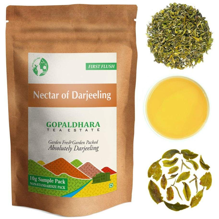 GOPALDHARA Darjeeling First Flush Teas Sample Pouches (Pack Of 4 Teas - 10 Grams Each) - Special Ftgfop1 Whole Leaf Teas, Black Tea