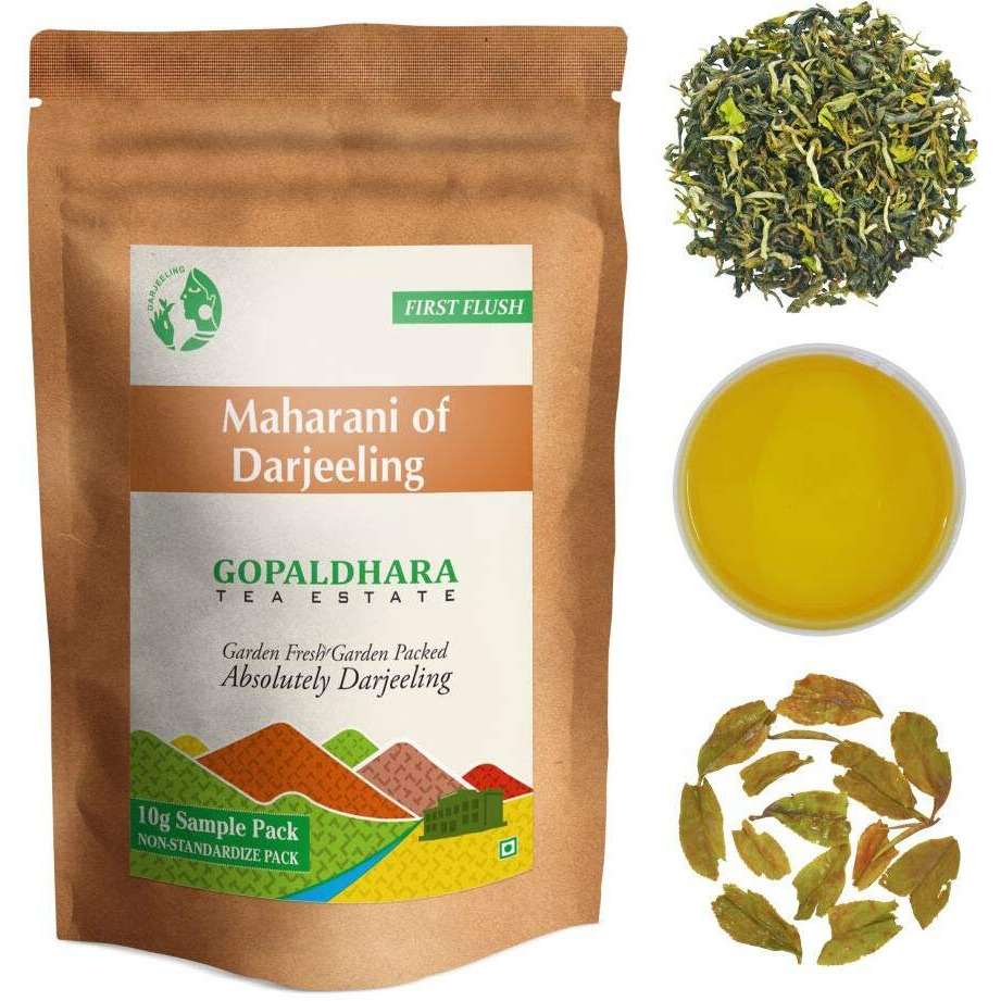 GOPALDHARA Darjeeling First Flush Teas Sample Pouches (Pack Of 4 Teas - 10 Grams Each) - Special Ftgfop1 Whole Leaf Teas, Black Tea