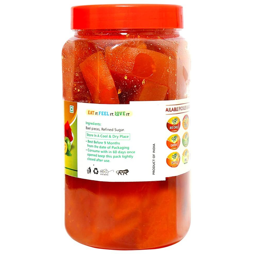 Natural Hub Pure Organic Made in India Homemade Bel Murabba, Bail Fruit Ka Murabba, Sweet Belgiri Murabba