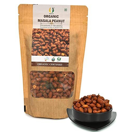 Matratva Organic Masala Peanut Namkeen 1 kg | Organic Namkeen | Rich in Protein | Crunchy & Spicy | Fried in Cold Pressed Groundnut Oil | Healthy Indian Snacks | No Preservatives