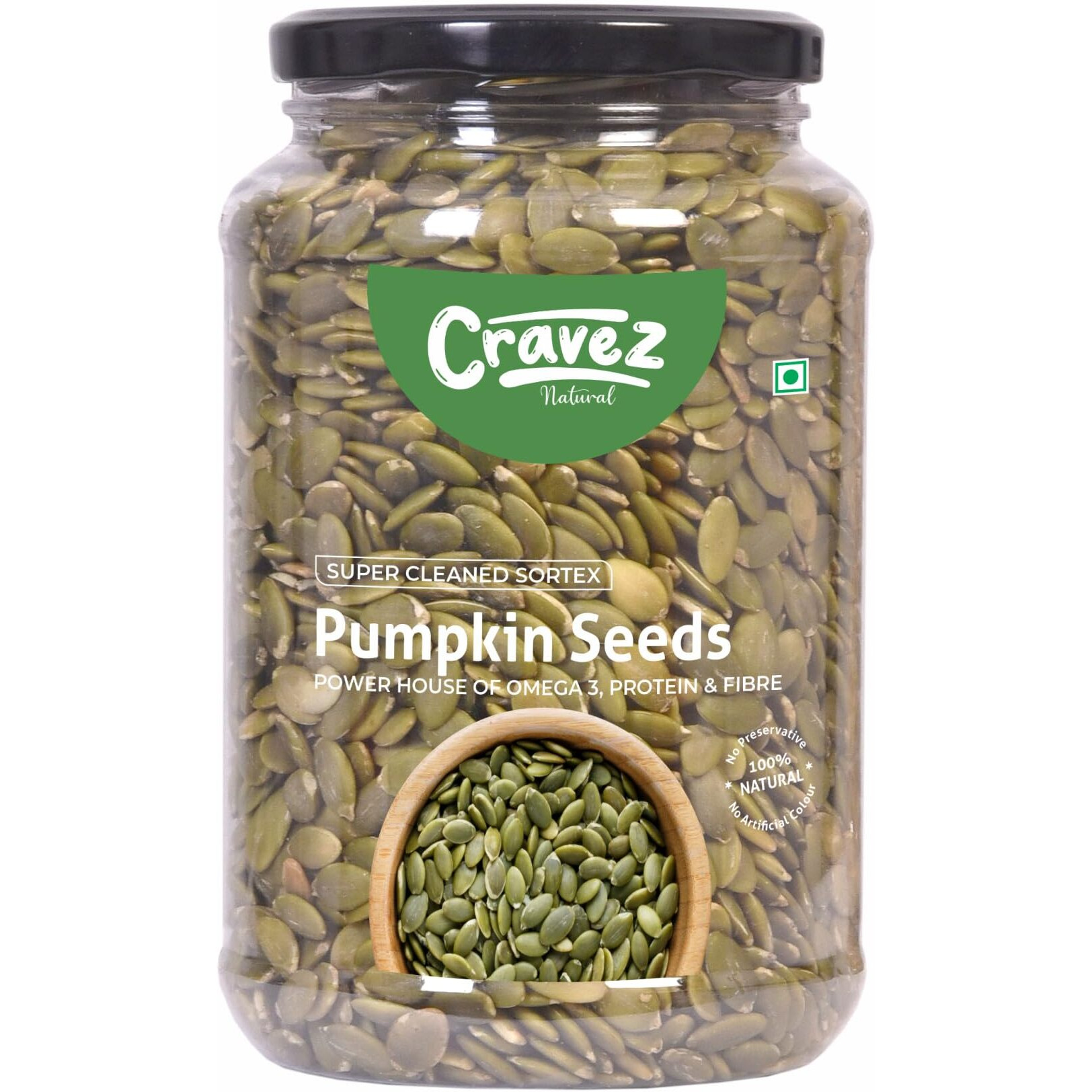 Cravez Pumpkin Seeds - 500gm Premium Raw Seeds | Seeds for Weight Loss | Diet Food | Seeds for Hair Growth | Rich in Fibre and Omega 3 | Rich in Protein | Healthy Snacks