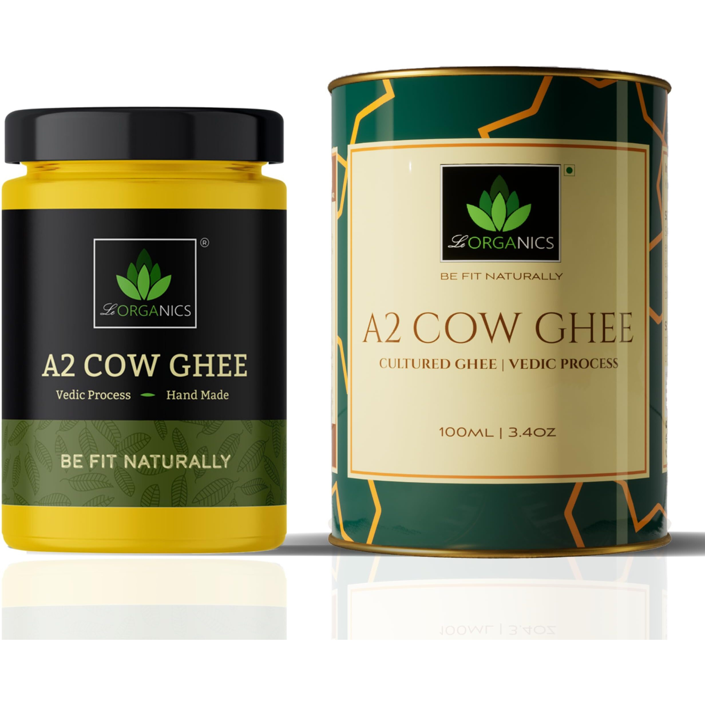 Le Organics A2 Cow Ghee 100 Ml | Curd - Churned L 5 Step Vedic Process L Churning By Bilona | Malai Madu Cow - Pure Indian Breed | Free Grazing Cows | Gmo Free