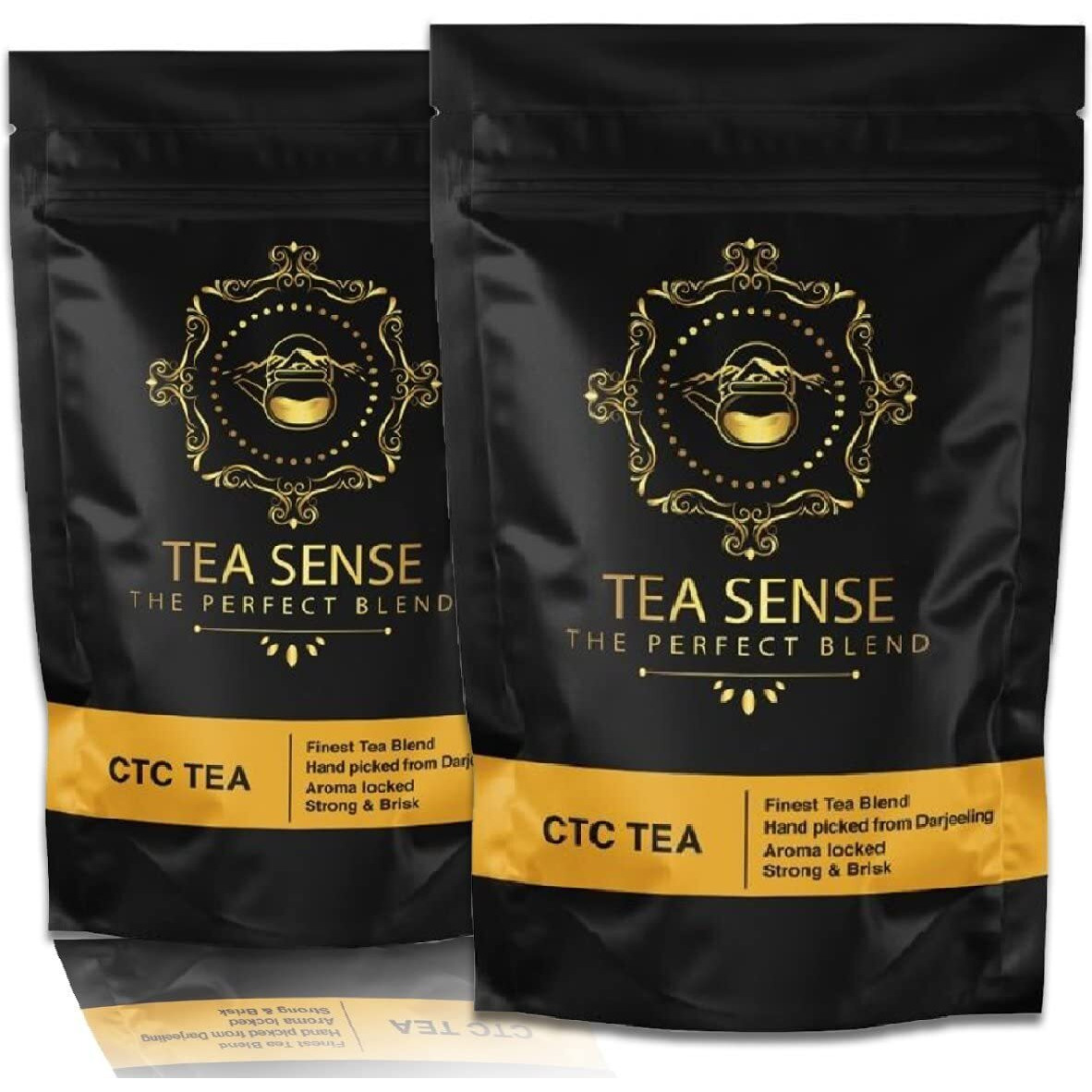 Tea Sense Premium Ctc Chai Tea | Loose Leaf | Assam With Darjeeling Whole Leaves | Rich Flavour And Strengh | 160 Cups+ | Milk Tea Powder, 500 Gm