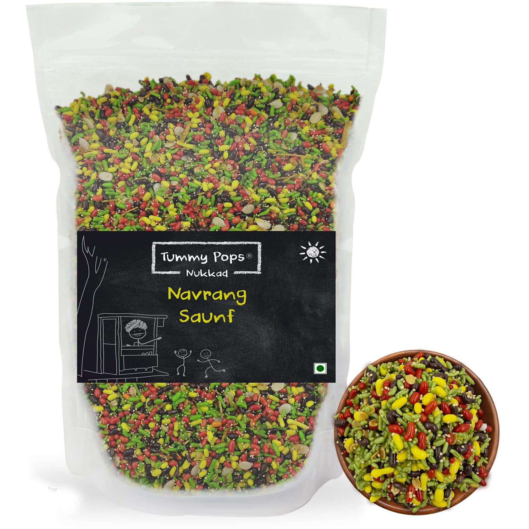 Tummy Pops | Mouth Fresheners | Navrang Saunf - 950gm Pouch | Hygienically Prepared & Packed | After Meal Digestives Mukhwas, Handmade Sweet Mouth Fresheners